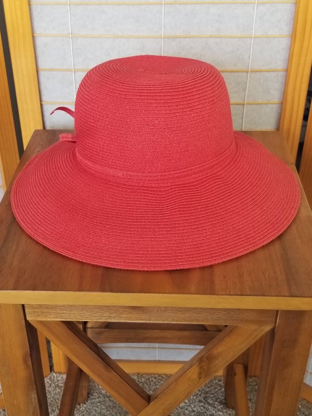 Wide Brim Red Woven Hat Straw One Size San Diego Hat Co Tomato Red